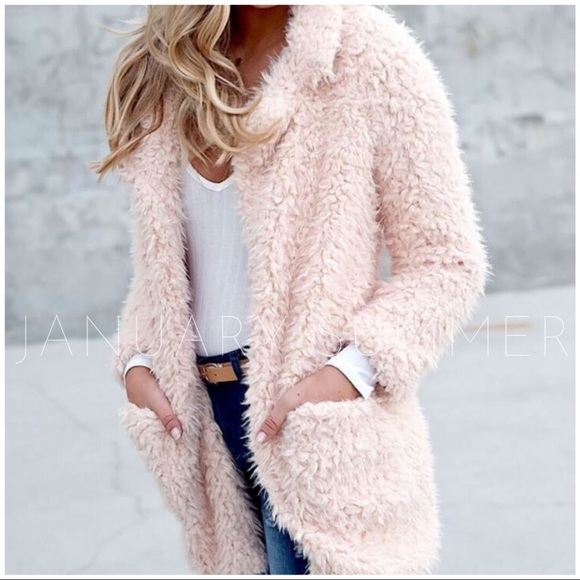 ❄️LAST2️⃣//BLUSH PINK SHAGGY FUR COAT - Picture 3 of 3